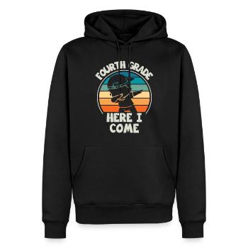 Enseignants de quatrième année pour la rentrée scolaire - Sweat à capuche Premium bio Homme - noir - Devant - Nico (187cm)