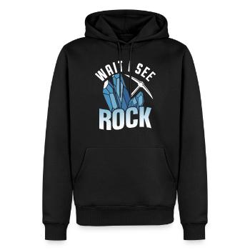 Waiting I See A Rock Profession Geology Geologist - Men’s Premium Organic Hoodie - black - Front - Nico (187cm)