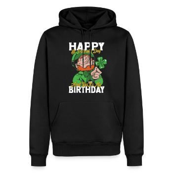 Happy St Patrick's Day My Birthday - Men’s Premium Organic Hoodie - black - Front - Nico (187cm)