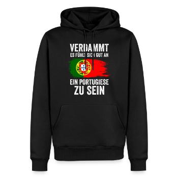 Portugal Portugiese Portugiesisches - Männer Premium Bio Hoodie - Schwarz - Vorne - Nico (187cm)