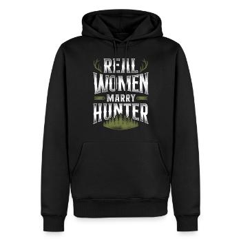 Mariage de chasseur de chasseurs de cerfs de Buck - Sweat à capuche Premium bio Homme - noir - Devant - Nico (187cm)
