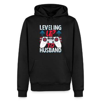 Fiançailles FiancéEs Marié Futur Mari - Sweat à capuche Premium bio Homme - noir - Devant - Nico (187cm)