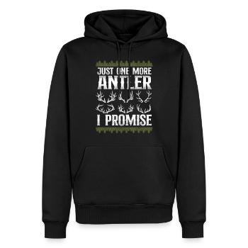 Buck Deer Hunting Hunter Vintage - Sweat à capuche Premium bio Homme - noir - Devant - Nico (187cm)
