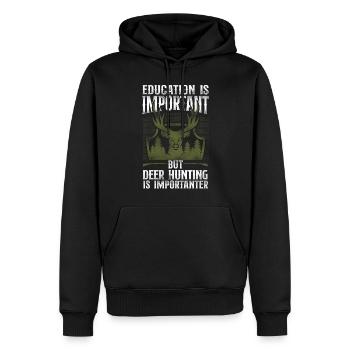 Buck Deer Hunting Hunter Vintage - Männer Premium Bio Hoodie - Schwarz - Vorne - Nico (187cm)