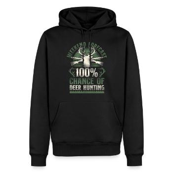 Buck Deer Hunting Hunter Vintage - Männer Premium Bio Hoodie - Schwarz - Vorne - Nico (187cm)