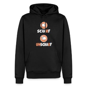 Scharf Unscharf Schaf Fotografie Wortspiel - Männer Premium Bio Hoodie - Schwarz - Vorne - Nico (187cm)