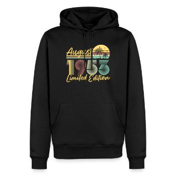 Août 1953 Cadeau d’anniversaire en édition limitée - Sweat à capuche Premium bio Homme - noir - Devant - Nico (187cm)