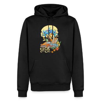 Aloha Surfing , Hawaii - Men’s Premium Organic Hoodie - black - Front - Nico (187cm)