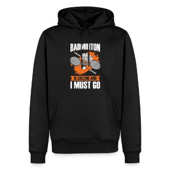 Lustiges Badminton Sport Badmintonspieler Geschenk - Männer Premium Bio Hoodie - Schwarz - Vorne - Nico (187cm)