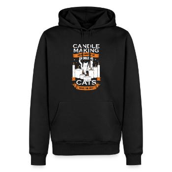 Bougie Faire Bougie Chat Cadeau - Sweat à capuche Premium bio Homme - noir - Devant - Nico (187cm)