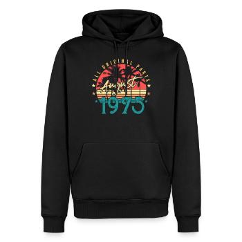 Août 1975 Alles Original - Sweat à capuche Premium bio Homme - noir - Devant - Nico (187cm)