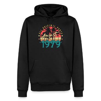 Geboren 1979 Im August - Männer Premium Bio Hoodie - Schwarz - Vorne - Nico (187cm)