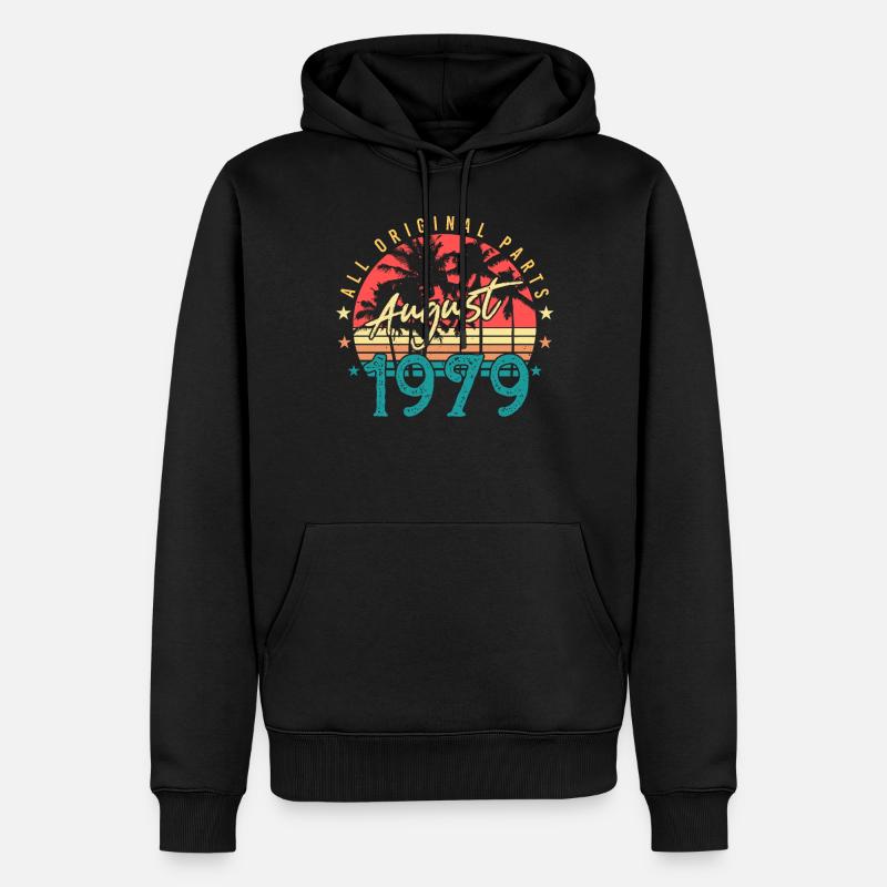 Né en 1979 en août - Sweat à capuche Premium bio Homme - noir