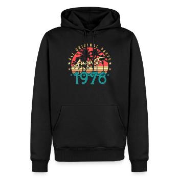 Geboren 1976 Im August - Männer Premium Bio Hoodie - Schwarz - Vorne - Nico (187cm)
