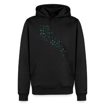 Grüner Sternenstaub - Männer Premium Bio Hoodie - Schwarz - Vorne - Nico (187cm)