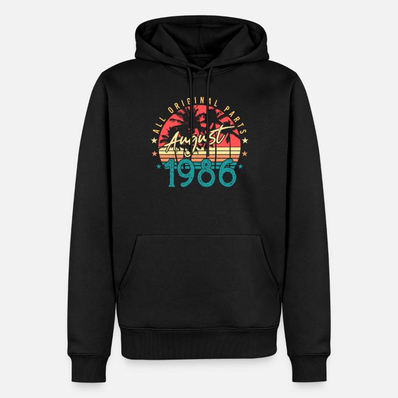 August 1986 Geschenkidee - Männer Premium Bio Hoodie - Schwarz