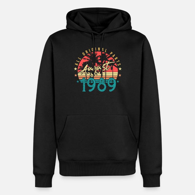 August 1989 Geschenkidee - Männer Premium Bio Hoodie - Schwarz