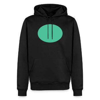 Ovale vert Conception simple - Sweat à capuche Premium bio Homme - noir - Devant - Nico (187cm)