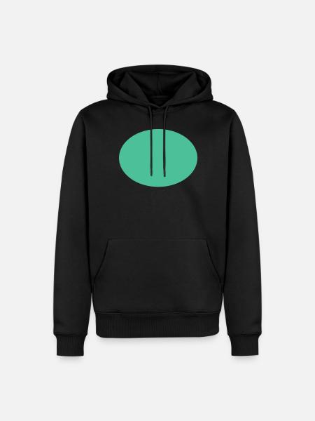 Ovale vert Conception simple - Sweat à capuche Premium bio Homme - noir