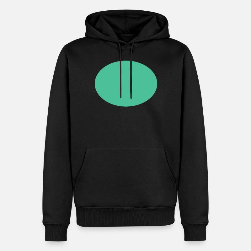 Grünes Oval Simpel Design - Männer Premium Bio Hoodie - Schwarz