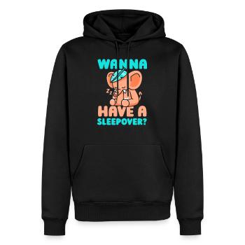 Envie d’une nuitée ? Sweet Party Nuitée - Sweat à capuche Premium bio Homme - noir - Devant - Nico (187cm)