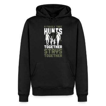Famille de chasseurs de cerfs Buck - Sweat à capuche Premium bio Homme - noir - Devant - Nico (187cm)