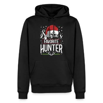 Chasseur de cerfs de Buck Noël - Sweat à capuche Premium bio Homme - noir - Devant - Nico (187cm)