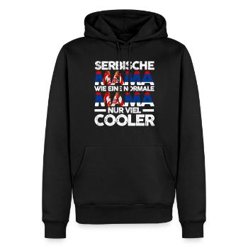 Serbin Serbische Mama Serbien Mutter - Männer Premium Bio Hoodie - Schwarz - Vorne - Nico (187cm)