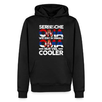 Serbin Serbische Oma Serbien - Männer Premium Bio Hoodie - Schwarz - Vorne - Nico (187cm)