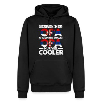 Serbischer Opa Serbe Serbien - Männer Premium Bio Hoodie - Schwarz - Vorne - Nico (187cm)