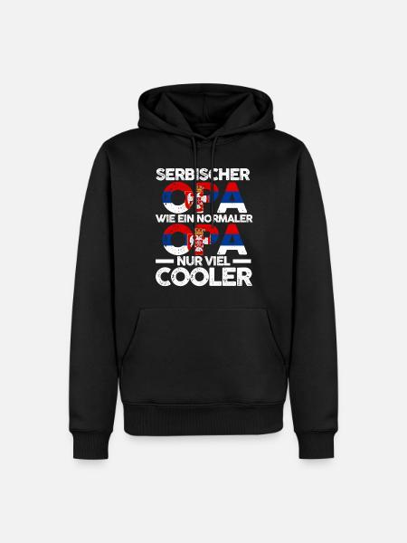 Serbischer Opa Serbe Serbien - Männer Premium Bio Hoodie - Schwarz