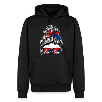 Serbe Serbisches Serbien - Männer Premium Bio Hoodie - Schwarz - Vorne - Nico (187cm)