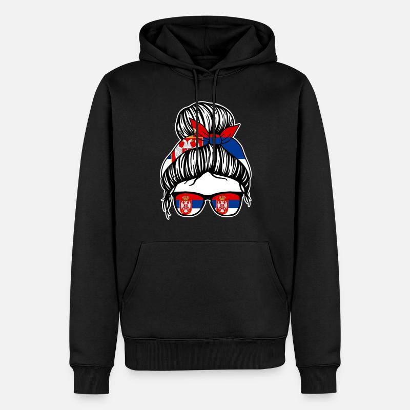 Serbe Serbe Serbie - Sweat à capuche Premium bio Homme - noir