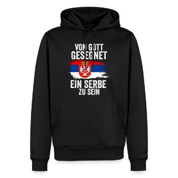 Serbien Serbe Serbisches - Männer Premium Bio Hoodie - Schwarz - Vorne - Nico (187cm)
