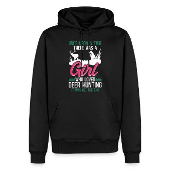 Buck Deer Chasse Hunter Girl - Sweat à capuche Premium bio Homme - noir - Devant - Nico (187cm)