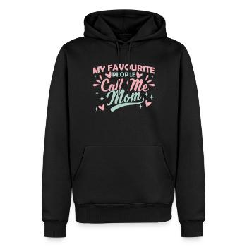 Mes gens préférés m’appellent maman maman maman - Sweat à capuche Premium bio Homme - noir - Devant - Nico (187cm)