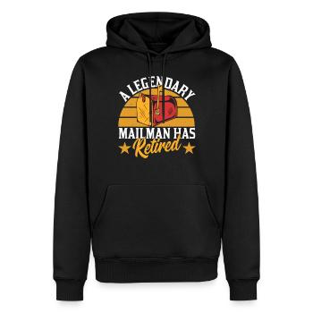 Un facteur légendaire est un livreur à la retraite - Sweat à capuche Premium bio Homme - noir - Devant - Nico (187cm)