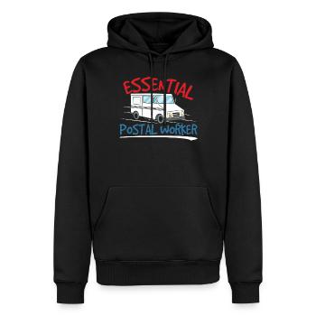 Indispensable facteur facteur - Sweat à capuche Premium bio Homme - noir - Devant - Nico (187cm)