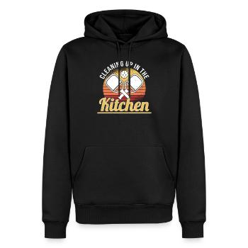 Pickleball Retro Liebe Dinking Pickleballspieler - Männer Premium Bio Hoodie - Schwarz - Vorne - Nico (187cm)