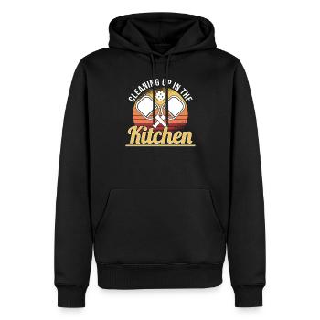Pickleball Retro Liebe Dinking Pickleballspieler - Männer Premium Bio Hoodie - Schwarz - Vorne - Nico (187cm)