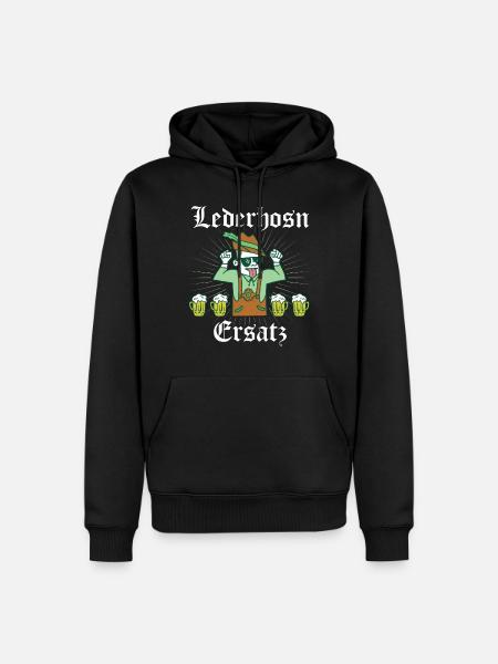 Lederhosn Ersatz Lederhose - Männer Premium Bio Hoodie - Schwarz