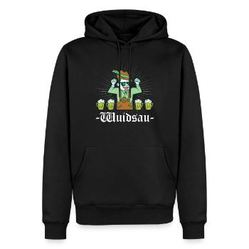 Wuidsau Wildsau - Männer Premium Bio Hoodie - Schwarz - Vorne - Nico (187cm)