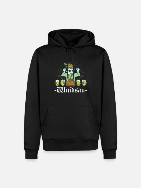 Wuidsau Wildsau - Männer Premium Bio Hoodie - Schwarz