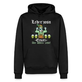 Lederhosn Ersatz Der Wille zählt - Männer Premium Bio Hoodie - Schwarz - Vorne - Nico (187cm)