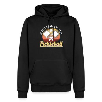 Pickleball Retro Liebe Dinking Pickleballspieler - Männer Premium Bio Hoodie - Schwarz - Vorne - Nico (187cm)