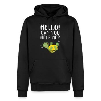 Turtle Funny Turtle Lover - Kannst du mir helfen? - Männer Premium Bio Hoodie - Schwarz - Vorne - Nico (187cm)