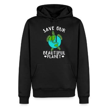 Sauvez les tortues Sauvez notre belle - Sweat à capuche Premium bio Homme - noir - Devant - Nico (187cm)