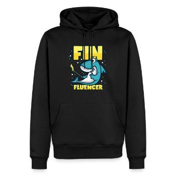 Influenceur Hai Finfluencer - Sweat à capuche Premium bio Homme - noir - Devant - Nico (187cm)