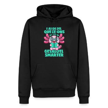 Axolotl intelligent - Sweat à capuche Premium bio Homme - noir - Devant - Nico (187cm)