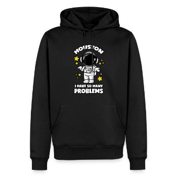 Houston I Have So Many Problems - Men’s Premium Organic Hoodie - black - Front - Nico (187cm)